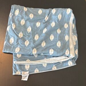Cozy swaddle Blue Football baby boy.